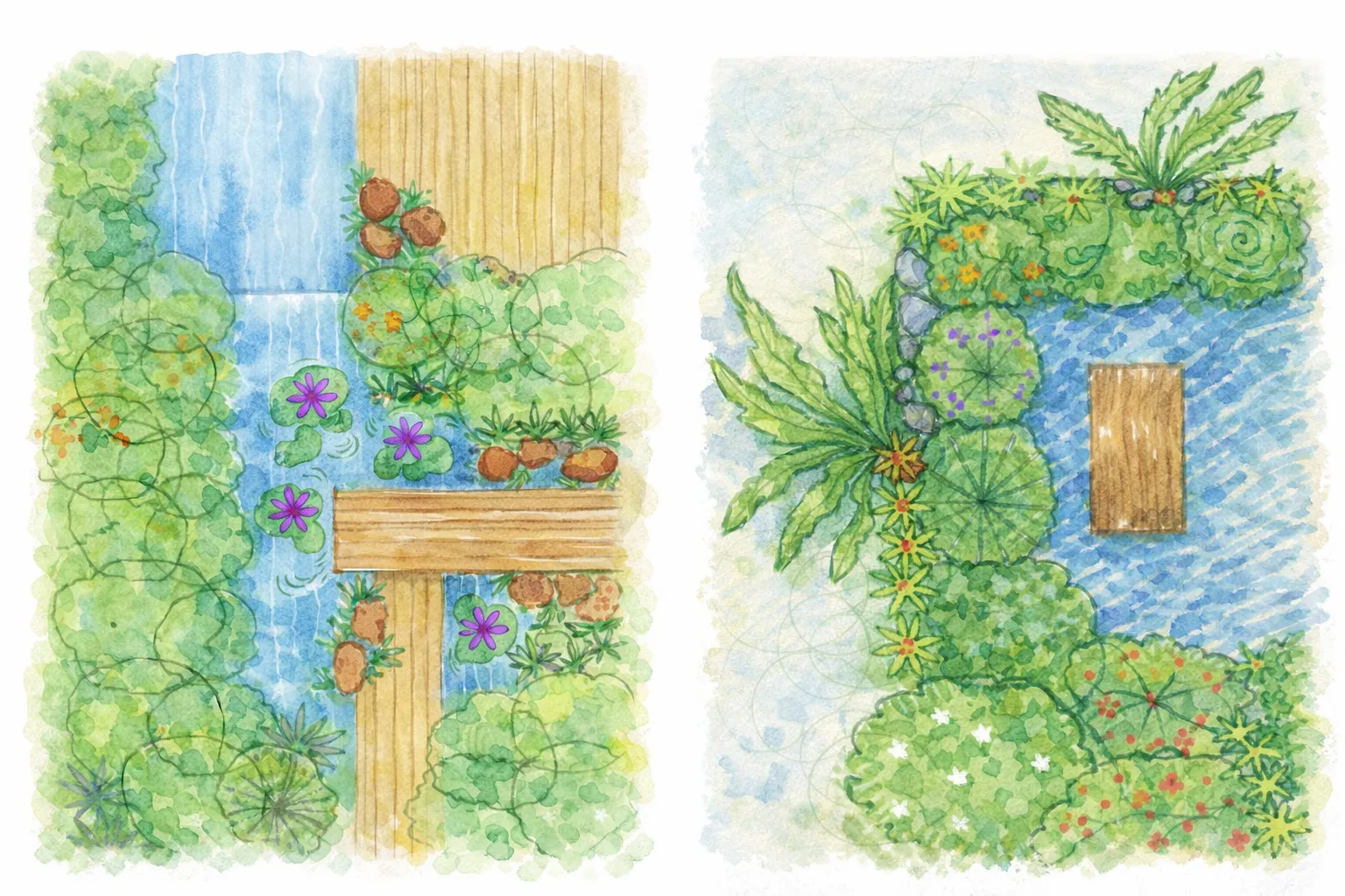 The entrance landscape evolved through a careful study of movement—both of people and water. The water body was reshaped to frame this movement, allowing the pathway to pass between reflective surfaces. The waterfall element was repositioned to emerge subtly from layered greens, allowing water to appear as if naturally flowing through the landscape, reinforcing a calm and contemplative arrival experience. — The Corporate Forecourt project detail, Sculpting Grounds