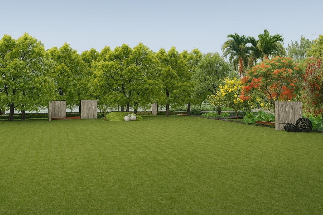 The Quiet Infinite — residence landscape architecture project in Aalloa hills, Gandhinagar by Sculpting Grounds